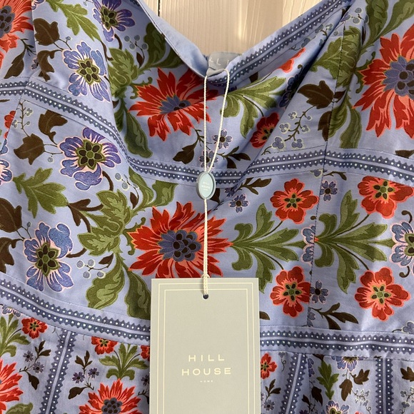 Hill House Home The Margot Dress - Blue Floral Block Stripe Size LBlue Floral Bl - Picture 5 of 6